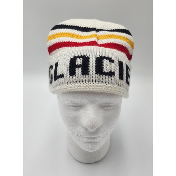 GLACIER‎ WINTER HAT KNIT WHITE STRIPED - Picture 6 of 10